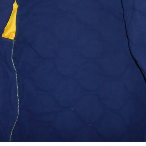 Firefighters Operation Warm Kids Size 18 Yellow/Navy Quilted Fleece Coat w/Hood. - Picture 4 of 9